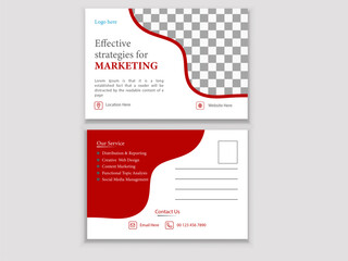 Creative Vector postcard Design for Business Solution and Marketing Agency 
