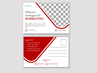 Creative Vector postcard Design for Business Solution and Marketing Agency 