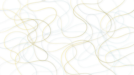 Colorful random pattern line stroke on a transparent background. Decorative golden pattern with tangled curved lines. Random chaotic lines abstract geometric pattern vector background.	
