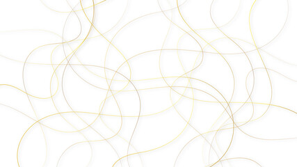 Fototapeta na wymiar Colorful random pattern line stroke on a transparent background. Decorative golden pattern with tangled curved lines. Random chaotic lines abstract geometric pattern vector background.