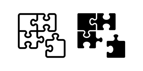 Puzzle icon set. flat illustration of vector icon