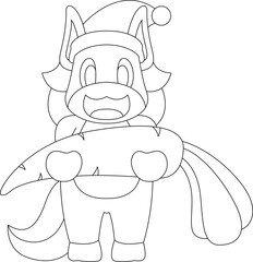 Horse Christmas Carrot Animal Vector Graphic Art Illustration