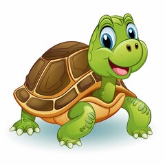 Fototapeta premium Cheerful Cartoon Turtle Smiling on a Bright Sunny Day