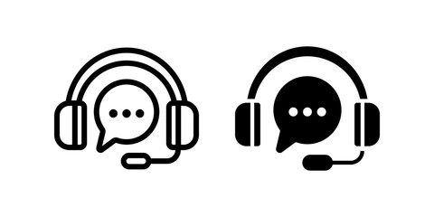 Headphone icon set. flat illustration of vector icon