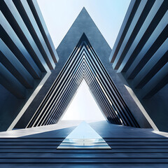 Abstract Right Angle Triangle Geometry Design in a Cool color Palette