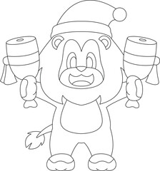 Lion Christmas Meat Animal Vector Graphic Art Illustration