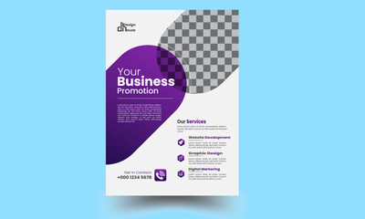 Flyer Layout with Geometric Accen. Brochure template layout design. Corporate business flyer mockup. Creative modern bright flyer concept	