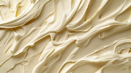 Texture of delicate buttercream close-up