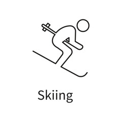 Skiing Vector Icon. Design  Icon symbolizing the sport of skiing.