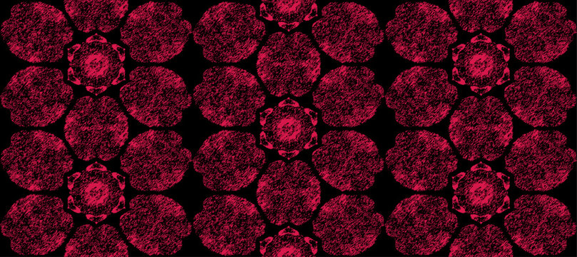 seamless pattern passionate red flowers