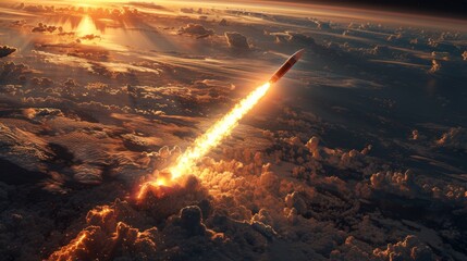 Mobile-based hypersonic missile launch, illustrating strategic defense readiness and swift response capabilities. 