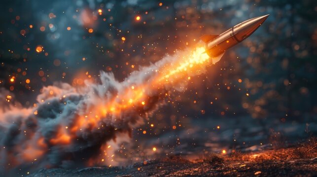 Mobile-based hypersonic missile launch, illustrating strategic defense readiness and swift response capabilities. 