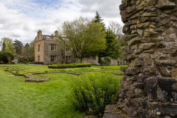 Fototapeta na wymiar The Ruins and Beautiful Gardens of Whalley Abbey, Lancashire, 