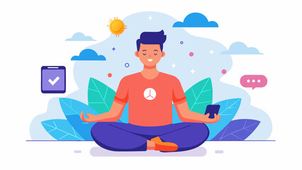 Fototapeta premium A mindfulness app that offers daily exercises and challenges to expand ones perspective and elevate consciousness..