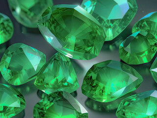 Emerald Sparkle: Glittering Green Crystals Shine Bright