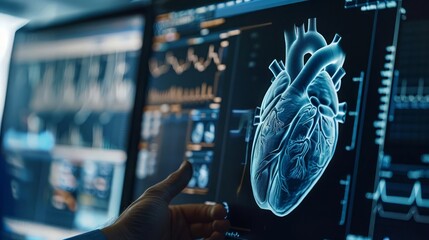 Cardiologists utilize advanced echocardiography to visualize heartbeats in realtime, aiding in the diagnosis and management of heart conditions, science concept