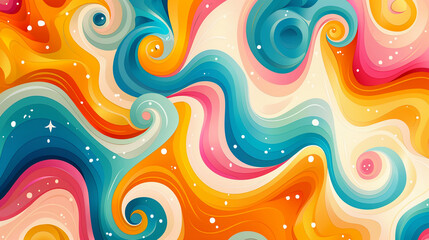 Abstract background with swirling shapes and colorful waves vector illustration. glitter pop background with colorful marble pattern. - obrazy, fototapety, plakaty