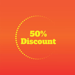 New retro stylish 50% discount social media post