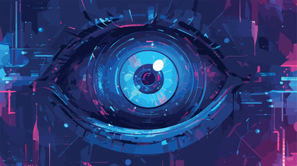Vector abstract electronic eye technology concept b