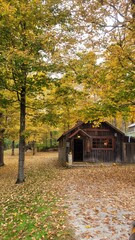 Fototapeta na wymiar sugar house in autumn