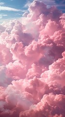Dreamy pink cloudscape at sunset - obrazy, fototapety, plakaty