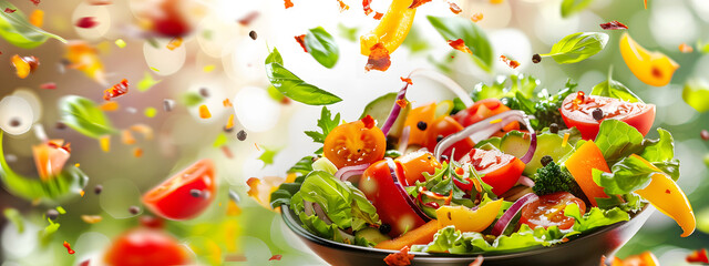 Salad with vegetables. Food background