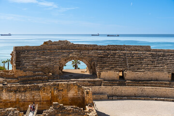 Antikes römisches Amphitheater, Weltkulturerbe der Vereinten Nationen in Tarragona, Spanien