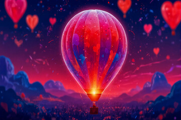Fantasy Valentine's Day with heart digital art