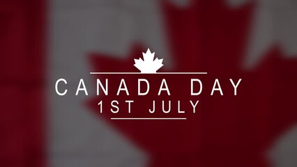 Happy Canada Day Animation with Glass Effect and Flag. Happy Canada Day text animation. Great for Celebrations, Ceremonies, Festivals, and greetings. Happy canada day 1st july