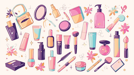 Vector Beauty Cosmetics ultra modern outline line i