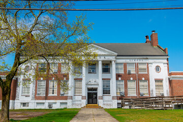 Tewksbury Center School building in historic town center of Tewksbury, Middlesex County,...
