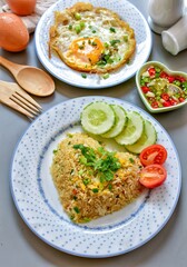 Fried rice with egg , Thai cusine	