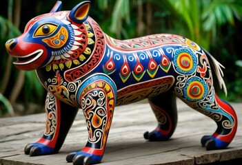 Obraz premium Figures carved wooden