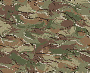 Woodland camouflage seamless pattern. Seven colors and shades of the natural environment.
