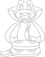 Snake Halloween Vampire Animal Vector Graphic Art Illustration