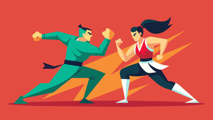 With fluid movements the dynamic duo flows through a series of highintensity martial arts exercises pushing each other to new levels of