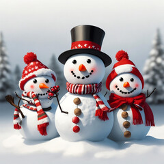 Christmas snowman character emoticon. The image is isolated from background. Can be used for gift card, wallpaper, poster, background, sticker, emoticon. High resolution image vector.