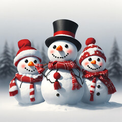 Christmas snowman character emoticon. The image is isolated from background. Can be used for gift card, wallpaper, poster, background, sticker, emoticon. High resolution image vector.