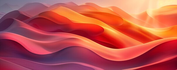 Warm-toned abstract wave shapes illustration