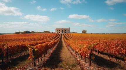 Fototapeta na wymiar Harvest Splendor: Capturing the Essence of Vineyard Beauty in Wide-Angle Glory