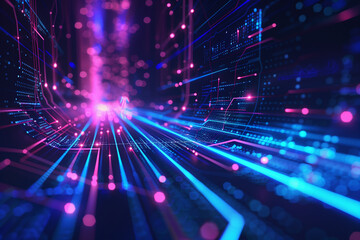 Naklejka premium abstract technology background with glowing lines (9)