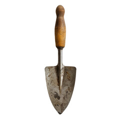 A single trowel stands alone against a transparent background