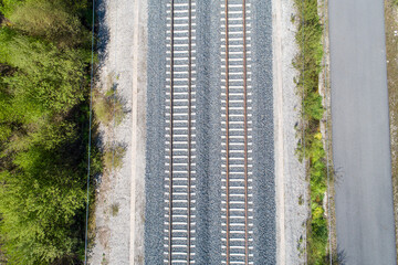 high-speed railway company in Spain, aerial view with drone