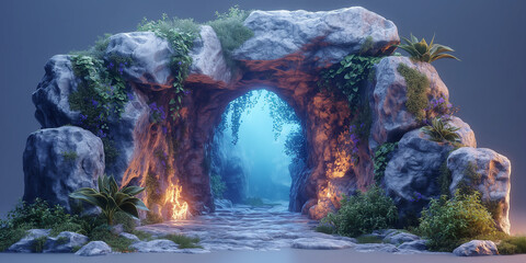  game asset magical portal on white background 