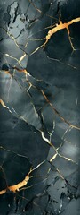 abstract slate gray background with thin gold mint and white lines.