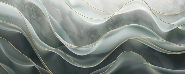 abstract slate gray background with thin gold mint and white lines.