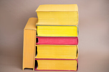 stack of colorful books