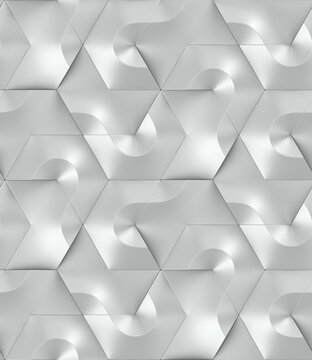 Abstract silver geometric pattern with 3D effect