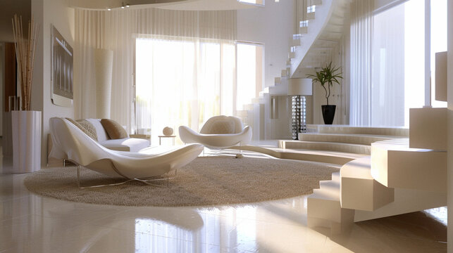 design interior living room contemporary natural white and beige colour scheme 