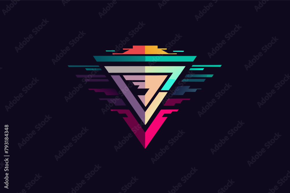 Leinwandbilder A captivating glitch effect applied to a minimalist logo, creating a playful and memorable design.